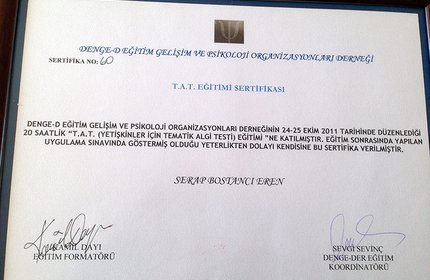 T.A.T. Eğitimi sertifikası